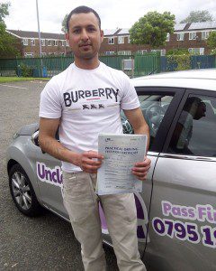 Adnan, Lognsight, Manchester via Pakistan passed his driving test first time with Uncle Joe's Driving School