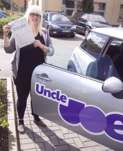 Carly, Manchester, passed her driving test first time with Uncle Joe's Driving School 
