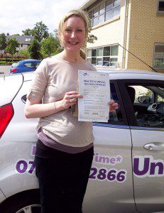 Rosie, Heaton Moor, Stockport, passed her driving test first time with Uncle Joe's Driving School