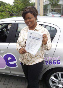 Ade, Openshaw, Manchester, passed her driving test first time with Uncle Joe's Driving School 